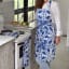 DSA Robyn Valerie Cape Blue Full Bib Apron worn in the kitchen