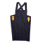 Me Thyme Cross-Over Apron - French Navy angle with utensils in pockets