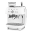 Smeg Retro Manual Espresso Coffee Machine with Grinder - White