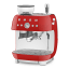 Smeg Retro Manual Espresso Coffee Machine with Grinder - Red