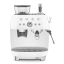 Smeg Retro Manual Espresso Coffee Machine with Grinder - White angle