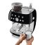 Smeg Retro Manual Espresso Coffee Machine with Grinder - Black with milk froth 