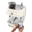 Smeg Retro Manual Espresso Coffee Machine with Grinder - Cream with milk froth