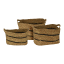 H & S Collection Striped Baskets, Set of 3