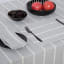 DSA Abigail Marc Grey Stripe Cotton Tablecloth - 6 Seater on table close up