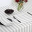 DSA Abigail Mic Grey Stripe Cotton Tablecloth - 6 Seater close up on table