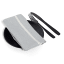 DSA Abigail Marc Stripe Cotton Napkins, Set of 6 - Grey on a plate