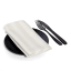 DSA Abigail Mic Stripe Cotton Napkins, Set of 6 - Stone on plate
