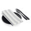 DSA Abigail Mic Stripe Cotton Napkins, Set of 6 - Grey on plate