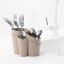 Blim Plus Gocciolo Cutlery Drainer - Moka Grey on the kitchen counter