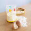 Pebbly Glass Measuring Jug with Silicone Base, 500ml with baking ingredients