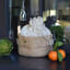 Pebbly Cotton Bag and Jute Storage Basket - Medium on the table