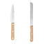 Pebbly Bread Board and Knives, Set of 5 detail