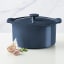 Maxwell & Williams Indulgence Round Casserole, 1.3L - Slate Blue scale next to veg