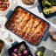 Maxwell & Williams Indulgence Lasagne Dish, 36cm - Slate Blue on dinner table