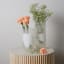 Thread Office Frosted Glass Vase - Short on table with other vases and flowers