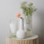 Thread Office Frosted Glass Vase - Short on table with other vases and flowers