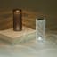 Atticus Cylindrical Portable & Rechargeable Lamp - Clear and smokey in use
