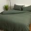 Thread Office Deep Green Washed Cotton Duvet Cover Set - Double