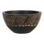 H & S Collection Black Carved Wooden Bowl, 20cm
