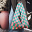 Porter Pink & Green Check Jumbo Shopper held in hand
