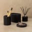 Alkaline Round Ribbed Soap Dish - Black  - products sold separately 