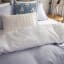 Thread Office White Duvet Cover Set, 200 Thread Count on a bed