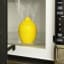 Kikkerland Lemon Microwave Cleaner in a microwave