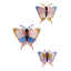 Studio ROOF Gold Rim Butterflies Wall Art, Set of 3
