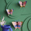 Studio ROOF Gold Rim Butterflies Wall Art, Set of 3 on the wall