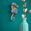 Studio ROOF Blue Ringlet Seahorse on the wall