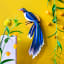 Studio ROOF Paradise Bird Flores Wall Decoration on a wall