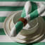Humble & Mash Green Striped Tablecloth