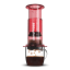 AeroPress Clear Red Coffee Maker coffee being made into a mug