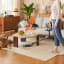Dreame R20 Cordless Stick Vacuum Cleaner, 570W - Silver cleaning under coffee table