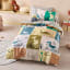 Linen House Prehistoric Patchwork Washed Cotton Duvet Cover Set, 250 Thread Count - Single