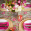 India Ink Honey Bunch Green Tablecloth  close up