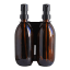 Joon Matte Black Adjustable Dispenser with Amber Bottle - Double angle