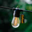 Litehouse Traditional Solar LED Festoon Outdoor Bulb String Lights, 15m lit outdoor