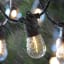 Litehouse Traditional Solar LED Festoon Outdoor Bulb String Lights, 10m in rain