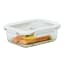 Kitchen Pro VersaLock Rectangular Glass Container - 640ml detail with salmon