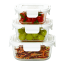 Kitchen Pro VersaLock Square Glass Container - 800ml detail with other sizes