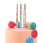 PME Rainbow Stripe Candles, Pack of 6 detail on a cake