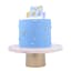 PME Multicolour Happy Birthday Candle - Blue detail on a cake