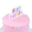 PME Multicolour Happy Birthday Candle - Pink detail on a cake
