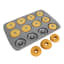 PME Mini Doughnut Non-Stick Pan, 12-Cup detail with dough