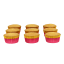 PME Foil Lined Cupcake Cases, Pack of 30 - Peach with Gold Foil Trim detail of cupcakes
