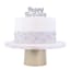 PME Happy Birthday Candle - Silver detail on a cake