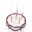 PME Glitter Candles, Pack of 16 - Rose Gold detail on a cake