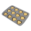 PME Non-Stick Pan, 12-Cup - Mini Heart detail